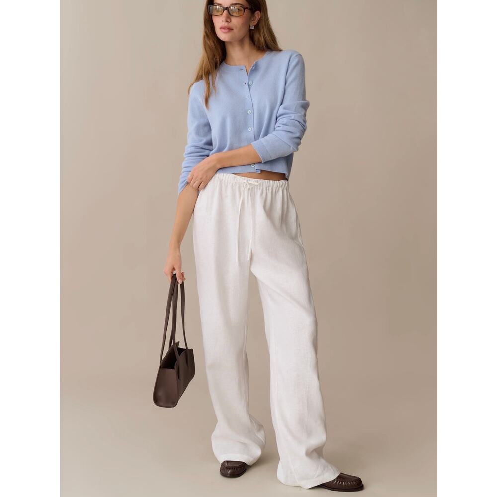 New $147 Caara Paloma white linen pants sz XS - Picture 2 of 6
